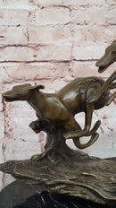 Bronze Greyhound Dog Racing Sculpture – Leaping Trio Original Art