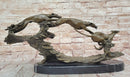Bronze Greyhound Dog Racing Sculpture – Leaping Trio Original Art