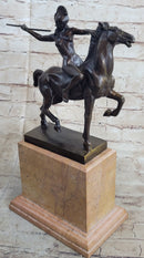 Amazon Female Warrior on Horseback Hippolyta Bronze Statue Sculpture 15.5" x 10"