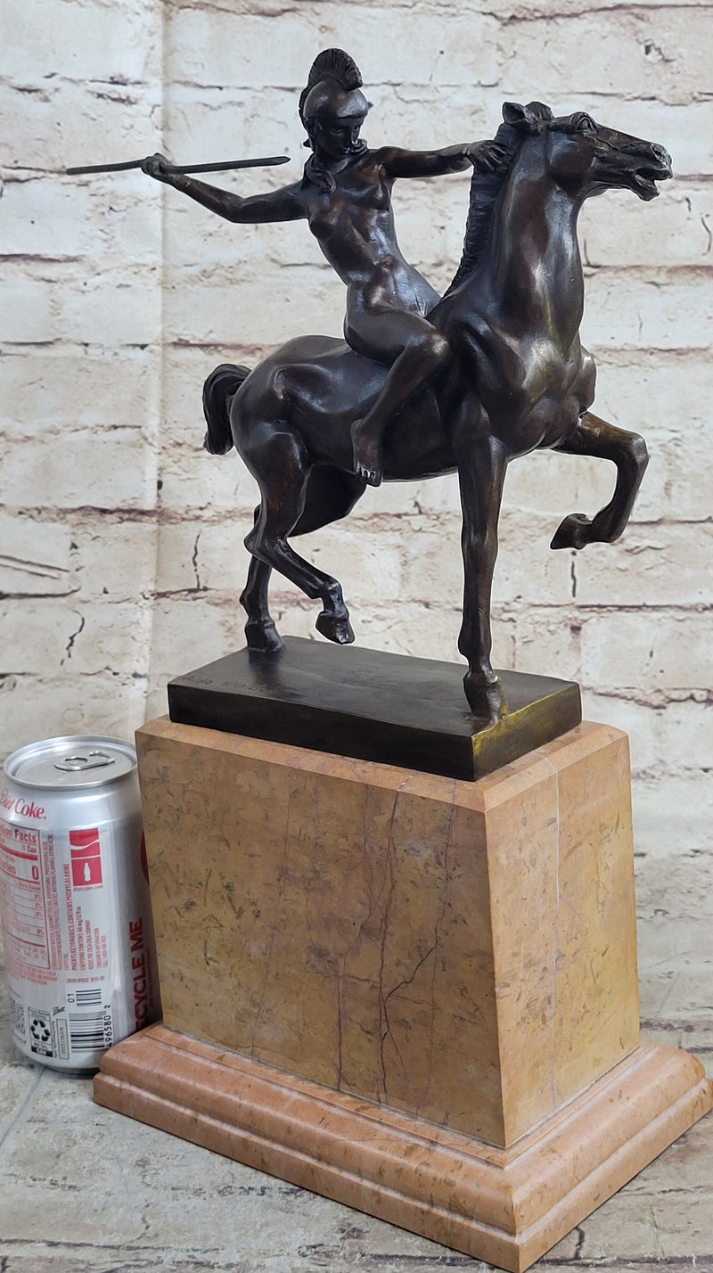 Amazon Female Warrior on Horseback Hippolyta Bronze Statue Sculpture 1