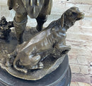 Scottish Hunter w/ Dog Bronze Statue Sculpture Figure Marble Base Signed Original 22" x 11.5"