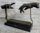 The Creation of Adam Touching Hands Bronze Statue Sculpture Figure Dali 9" x 18"