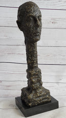 Giacometti Gia Bronze Head Face Bust Sculpture Statue Brutalist Surrealism 15" x 5"