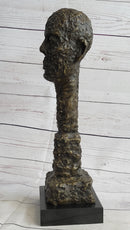 Giacometti Gia Bronze Head Face Bust Sculpture Statue Brutalist Surrealism 15" x 5"