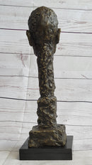 Giacometti Gia Bronze Head Face Bust Sculpture Statue Brutalist Surrealism 15" x 5"