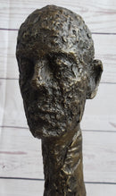 Giacometti Gia Bronze Head Face Bust Sculpture Statue Brutalist Surrealism 15" x 5"