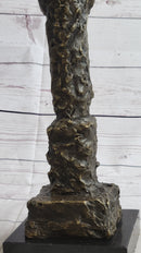 Giacometti Gia Bronze Head Face Bust Sculpture Statue Brutalist Surrealism 15" x 5"