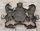 Bronze Lion and Unicorn Heraldic Crest Coat of Arms Hanging Wall Sculpture
