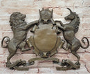 Bronze Lion and Unicorn Heraldic Crest Coat of Arms Hanging Wall Sculpture
