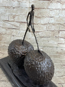 Walking Man Strawberry Alberto Giacometti Bronze Statue Sculpture 12" x 12"