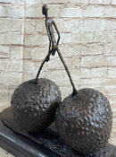 Walking Man Strawberry Alberto Giacometti Bronze Statue Sculpture 12" x 12"