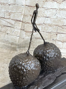 Walking Man Strawberry Alberto Giacometti Bronze Statue Sculpture 12" x 12"
