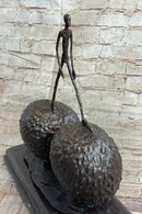 Walking Man Strawberry Alberto Giacometti Bronze Statue Sculpture 12" x 12"