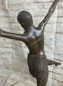 Signed Chiparus Charming Dancer Bronze Marble Statue Sculpture 24'' Tall Figurine