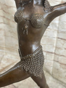 Signed Chiparus Charming Dancer Bronze Marble Statue Sculpture 24'' Tall Figurine