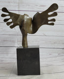 Signed Dali Abstract Female Sunshine Bronze Sculpture Marble Base Figure Statue
