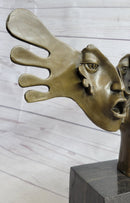 Signed Dali Abstract Female Sunshine Bronze Sculpture Marble Base Figure Statue