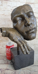 Salvador Dali Modern Art Resting Man Bronze Bust Statue Sculpture Figure Art