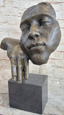 Salvador Dali Modern Art Resting Man Bronze Bust Statue Sculpture Figure Art