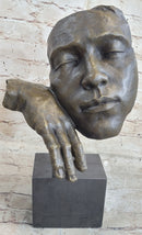 Salvador Dali Modern Art Resting Man Bronze Bust Statue Sculpture Figure Art