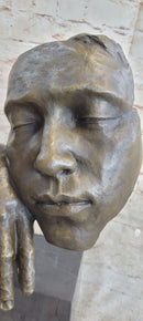 Salvador Dali Modern Art Resting Man Bronze Bust Statue Sculpture Figure Art