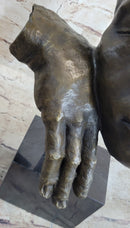 Salvador Dali Modern Art Resting Man Bronze Bust Statue Sculpture Figure Art