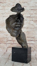 Hush Surreal Bronze Face Sculpture Salvador Dali – Shhh Gesture on Marble Base