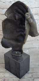 Shame on Me Surreal Face Hand Salvador Dali Bronze Statue Sculpture Modern Art 17" x 9"