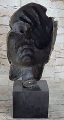 Shame on Me Surreal Face Hand Salvador Dali Bronze Statue Sculpture Modern Art 17" x 9"
