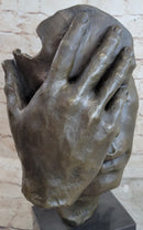 Shame on Me Surreal Face Hand Salvador Dali Bronze Statue Sculpture Modern Art 17" x 9"