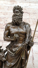 Hades Pluto & Cerberus 3 Headed Dog Bronze Metal Statue Sculpture Greek Mythology