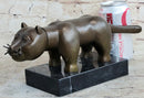 Fernando Botero Cat Gato Bronze Statue Sculpture Figure Modern Art Marble Base 4" x 12"
