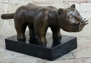 Fernando Botero Cat Gato Bronze Statue Sculpture Figure Modern Art Marble Base 4" x 12"