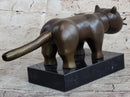 Fernando Botero Cat Gato Bronze Statue Sculpture Figure Modern Art Marble Base 4" x 12"