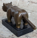 Fernando Botero Cat Gato Bronze Statue Sculpture Figure Modern Art Marble Base 4" x 12"