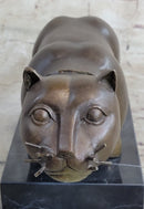 Fernando Botero Cat Gato Bronze Statue Sculpture Figure Modern Art Marble Base 4" x 12"