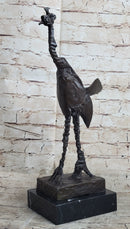 Pablo Picasso Steampunk Abstract Ostrich Bird Bronze Statue Sculpture Figure on Marble Base