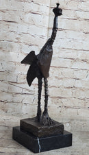 Pablo Picasso Steampunk Abstract Ostrich Bird Bronze Statue Sculpture Figure on Marble Base