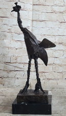 Pablo Picasso Steampunk Abstract Ostrich Bird Bronze Statue Sculpture Figure on Marble Base