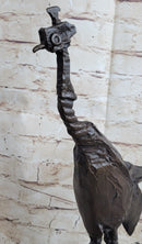 Pablo Picasso Steampunk Abstract Ostrich Bird Bronze Statue Sculpture Figure on Marble Base