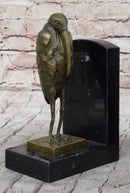 Salvador Dali Pair Pelican Bookends Book Ends Bronze Bird Lover Sculpture Statue