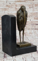 Salvador Dali Pair Pelican Bookends Book Ends Bronze Bird Lover Sculpture Statue