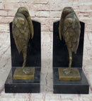 Salvador Dali Pair Pelican Bookends Book Ends Bronze Bird Lover Sculpture Statue