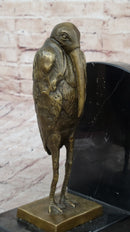 Salvador Dali Pair Pelican Bookends Book Ends Bronze Bird Lover Sculpture Statue