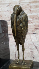 Salvador Dali Pair Pelican Bookends Book Ends Bronze Bird Lover Sculpture Statue