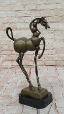 Surreal Abstract Horse Sculpture – Modern Equestrian Art on Marble Base after Salvador Dali