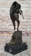 Native American Indian Woman Tribal Medicine Dance Shaman Bronze Sculpture Decor