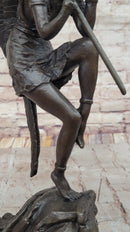 Native American Indian Woman Tribal Medicine Dance Shaman Bronze Sculpture Decor