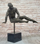 Man with Chess Figures Outfit Bronze Metal Statue Sculpture Figurine Salvador Dali 17"