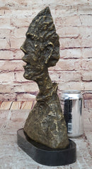 Alberto Giacometti Tall Thin Head Bronze Statue Sculpture Figure 14" x 9"